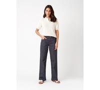 Weite Jeans TONI "Liv Wide", Damen, Gr. 42, Lang, blau (dunkelblau, sanftes weiß 059), Denim/Jeans, Obermaterial: 98% Baumwolle CO. 2% Elasthan EL., gestreift, regular fit normal, Jeans, mit Streifen