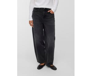 Weite Jeans VERO MODA "VMBILLIE HR BARREL ANK JEANS LI141 NOOS", Damen, Gr. 28, Länge 32, schwarz (schwarz denim), Denim/Jeans, Obermaterial: 100% Baumwolle, unifarben, oversize knöchellang, Jeans, Ba
