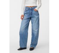 Weite Jeans VERO MODA "VMZOE MR BARREL DNM JEANS LI3154 NOOS", Damen, Gr. 27, Länge 30, medium blau denim, Denim/Jeans, Obermaterial: 100% Baumwolle, unifarben, lang, Jeans, Baumwolle, mid waist, loos