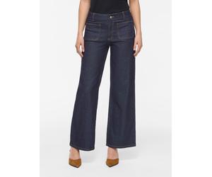 Weite Jeans VILA "VIFLORIE RIO RW WIDE POCKET JEANS - NOOS", Damen, Gr. 36, Länge 32, blau (dunkelblau denim), Denim/Jeans, Obermaterial: 99% Baumwolle, 1% Elasthan, unifarben, regular fit lang, Jeans