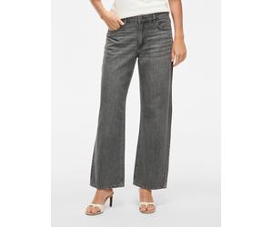 Weite Jeans VILA "VIPALMA RW WIDE JEANS GREY PAL250-NOOS", Damen, Gr. 36, Länge 30, blau (schwarz denim detail:washed), Denim/Jeans, Obermaterial: 100% Baumwolle, unifarben, relaxed fit, Jeans (531452