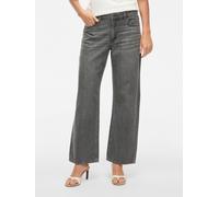 Weite Jeans VILA "VIPALMA RW WIDE JEANS GREY PAL250-NOOS", Damen, Gr. 42, Länge 32, schwarz denim detail:washed, Denim/Jeans, Obermaterial: 100% Baumwolle, unifarben, relaxed fit, Jeans (63953361-42)