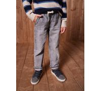 Weite Jungen Jeans mit Dehnbund & Kordelzug grau Gr. 134 von Vertbaudet