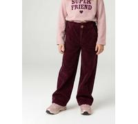 Weite Mädchen Cordhose mit Paperbag-Bund bordeaux Gr. 122 von Vertbaudet