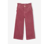 Weite Mädchen Cordhose mit Paperbag-Bund malve Gr. 158 von vertbaudet