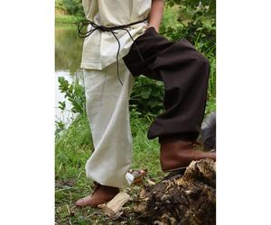 Weite Mittelalterliche Kinderhose Thore, Mi-Parti, braun/natur, Gr....