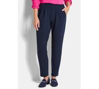 Schlupfhose GOLDNER "Weite Schlupfhose SARA in Krepp-Qualität", Damen, Gr. 44, N-Gr, blau (marine), Obermaterial: 95% Polyester PES. 5% Elasthan EL., Hosen Schlupfhose (18571432-44) marine