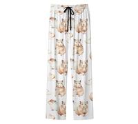 Weite Sporthose Damen Jogpants Blickdichte Bund Oversize Karottenhose 2025 Nadelstreifen Seitlichen Sport Am Tiefem Cut Fließende Winteranzüge Teddyfutter Maddox Geblümte Flippige Kniehose