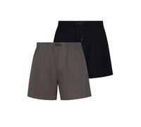 Weiter Boxer BRUNO BANANI "Loose Fit", Jungen, Gr. L, schwarz (anthrazit, schwarz), Obermaterial: 100% Baumwolle, unifarben, körpernah, Unterhosen, mit Knopfleiste (22934628-L) anthrazit, schwarz