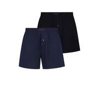 Weiter Boxer BRUNO BANANI "Loose Fit", Jungen, Gr. S, blau (marine, schwarz), Obermaterial: 100% Baumwolle, unifarben, körpernah, Unterhosen, mit Knopfleiste (28261647-S) marine, schwarz