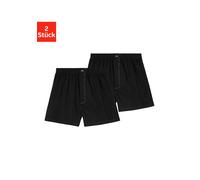 Weiter Boxer H.I.S, Herren, Gr. L, 2 Stk., schwarz, Jersey, Obermaterial: 95% Baumwolle, 5% Elasthan, unifarben, bequem, Unterhosen, aus weicher Single Jersey Ware (755300-L) schwarz