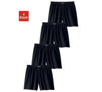 Weiter Boxer LE JOGGER, Herren, Gr. 7, 4 Stk., schwarz, Jersey, Obermaterial: 100% Baumwolle, unifarben, bequem, Unterhosen, aus angenehm weicher Baumwoll-Qualität (209696-7) schwarz