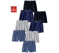 le jogger Weiter Boxer, (8 St.), aus angenehm weicher Baumwoll-Qualität 7, 8 St. bunt Herren Strings Unterhosen Herrenwäsche Boxer 7, 8 St. schwarz, marine, grau, meliert, blau, meliert