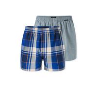 Weiter Boxer SCHIESSER "Boxershorts Multipack", Herren, Gr. 4, blau (908, sonstiges), Webqualität, Obermaterial: 100% Baumwolle, weit, Unterhosen, Eingriff mit Knopf, elastischer Bund, lockere Passfor