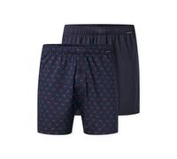 Schiesser 2-er Set Boxershorts Dunkelblau & Gemustert