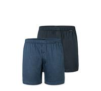 Weiter Boxer SCHIESSER "Boxershorts Multipacks", Herren, Gr. 6, blau (910, sonstige), Single Jersey, Obermaterial: 100% Baumwolle, gemustert, unifarben, weit, Unterhosen, ideal als Geschenk, mit Eingr