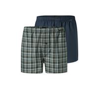 SCHIESSER Herren Web-Boxershorts, 2er Pack - Webware, Baumwolle Blau/Grün XL