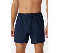 Weiter Boxer SCHIESSER "Cotton Casual", Herren, Gr. 9, blau (803, blau), Single Jersey, Obermaterial: 100% Baumwolle, weit, Unterhosen, mit Eingriff, gepunktet (19725641-9) 803, blau