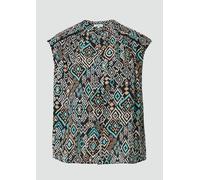 Weites Blusentop mit Raffung und Spitzen-Detail 38 schwarz|mehrfarbig 2165763.99A2.38