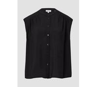 Weites Blusentop mit Raffung und Spitzen-Detail 42 schwarz 2165747.9999.42