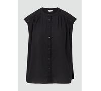 Blusentop mit Raffung und Spitzen-Detail 46 schwarz 2165763.9999.46