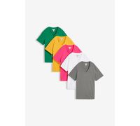 Weites Long-Shirt mit V-Ausschnitt, Kurzarm (5er Pack) 36/38 (S)