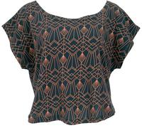 Weites T-Shirt, oversize Goashirt mit Druck, Baumwolle | Lockerer Schnitt, Fledermausärmel, weiter Halsausschnitt, figurumspielend, vielseitig kombinierbar