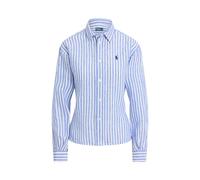 Weites, verkürztes Gingan-Leinenhemd L Blue
