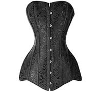 WEITING Damen Sexy Korsetts, Bustiers, Top, Gothic, Überbrustkorsett, Bustier, langer Torso, Stahlknochen, schlankmachend, Körperformung, Übergröße, Schwarz, M