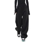WEITING Einfarbig Hosen Frauen Hohe Taille Jogginghose Harajuku Lose Breite Bein Gerade Hosen Damen 2023 Herbst Winter Vintage Grundlegende