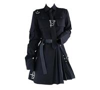 WEITING Emo Gothic Cargo Shirt Anzug Egirl Punk Kette Band Röcke Goth Kleid Herbst Streetwear Harajuku Schwarz Grunge Ästhetische Kleidung-schwarzes Hemd-M