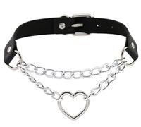 WEITING Herz-Gothic-Halskette Punk-Halsband für Frauen Mädchen Cosplay Schmuck Grunge-Zubehör - schwarz
