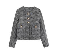 WEITING Kleine, duftende Jacke aus französischem gewebtem Tweed für Damen 2023, Herbst, Neuer Damen-Cardigan, kurz, strukturiert, Oben - Bildfarbe - M