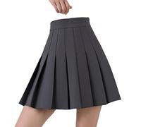 WEITING Mädchen Frauen Hohe Taille Einfacher Faltenrock Skater Tennis Schuluniformen A-Linie Minirock Futter Shorts Harajuku Rock-2159SHU,L