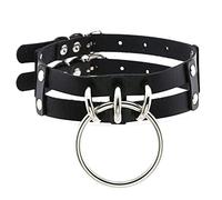 WEITING Punk Choker Halsband Gothic Halskette große transparente Träger Chocker Frauen Mädchen Rock Sexy Harajuku Emo Gothic Schmuck - schwarz