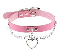 WEITING Punk-Herz-Choker-Halskette für Damen und Mädchen, Gothic-Kette, ästhetisch, Gothic-Halsband, Modeschmuck, rosa