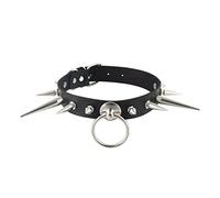 WEITING Punk Langes Halsband für Mädchen Coole Nieten Chocker Goth Style Halskette Schmuck Gothic Accessoires-schwarz