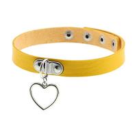 WEITING Schwarzes Herz-Choker-Halsband für Mädchen, Halloween-Schmuck, Gothic, Grunge, niedliche Kawaii-Halskette, Chocker-Zubehör, Gelb