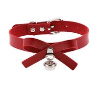 WEITING Sexy Gothic Leder Choker Kette Halskette für Frauen Mädchen Vintage Schleife Glocke Anhänger Halskette Drehmomente Schmuck Neurot