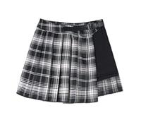 WEITING Sexy Gothic Rock Hohe Taille Plissee Punk Schwarz Sommerrock Gothic Dark Punk-704-3YD,XL