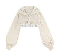 WEITING Spitze Japanisches süßes Lolita Kleid Frauen Schleife Rosa Kawaii Party Minikleider Weibliche Blau Prinzessin Koreanische Mode Kleid-nur Strickjacke, S