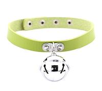 WEITING Trendige Samt-Choker-Halskette mit Schleife und Glocken, handgefertigt, Boho-Gothic-Modeschmuck, Grün
