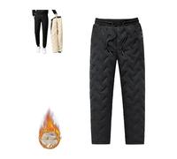 WEITING Unisex-Jogginghose Mit Lammwoll-Fleece-Futter, wasserdichte Winter-Fleece-Hose, Gefütterte Aktive Warme Jogger-Hose Jogginghose (Color : Black A, Size : XXL)