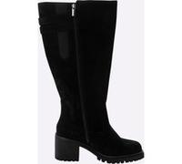 Weitschaftstiefel SHEEGO, Damen, Gr. 38, XXL-Schaft, schwarz, Leder, Veloursleder, Schuhe Weitschaftstiefel (77959623-38) schwarz