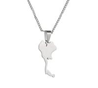 WEJUN Karte Anhänger Halskette - Thailand Karte Unisex Hip Hop Halsketten Mode Charm Kette Schmuck Zubehör Party Geburtstagsgeschenk,Weiß,45Cm