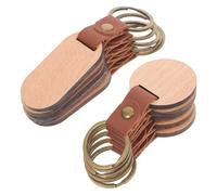 WEKADRIN 10 Stück Teiliges Unbehandelte Schlüsselanhänger aus Massivem Buchenholz Runde und Ovale Formen Stabile DIY Holzanhänger für Gravur Basteln Gepäck Namensschilder Langlebig und