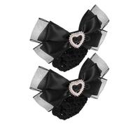 WEKADRIN 2 Stück-pack Haarnetz Haarknoten Überzug Mit Schleifen Clip Modische Haarknoten Haarspange Für Berufstätige in Luftfahrt Und Bankwesen Elegante Schwarze Haarbedeckung