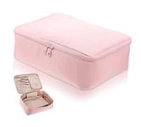 WEKADRIN Große Kosmetiktasche mit Henkel Leichter Wasserfester PU Kulturbeutel Make Up Organizer für Damen und Geschäftsreisen Reise Toilettentasche in Pink