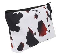 WEKADRIN Tragbarer Kulturbeutel Mit Kuhmuster Make up Kosmetiktasche Aufrecht Stehender Reise Organizer Für Damen Und Herren Kompakte Kulturtasche Für Kurzreisen