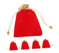 WEKAMOS 15 Stück Samtbeutel Für Schmuck Samtbeutel Schmuckbeutel Schmuckbeutel Samt Kleine Schmuckverpackungsbeutel Stoffbeutel Schmuck Samt Make Up Tasche Rot